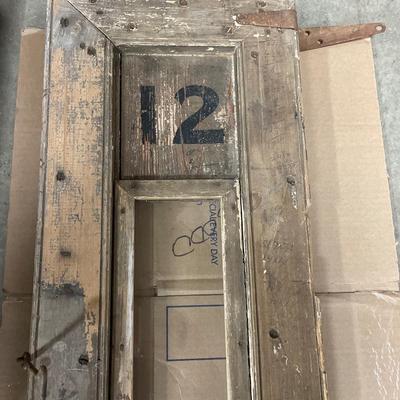 Primitive door from old wood elevator