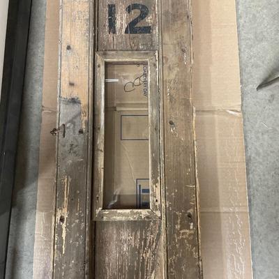 Primitive door from old wood elevator