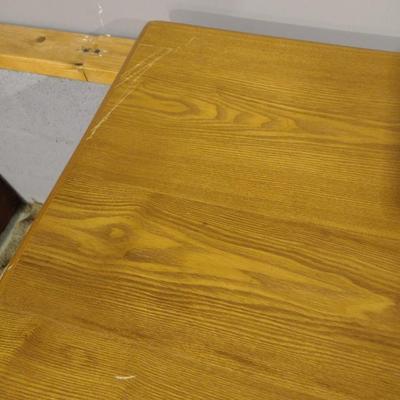 Metal Base Wood Finish Work or Writing Table Choice A