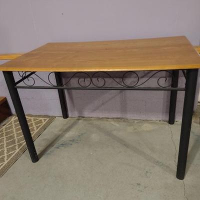 Metal Base Wood Finish Work or Writing Table Choice A