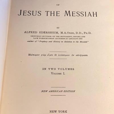 Life & Times of Jesus The Messiah 2 Volume Antique Religion Book Set