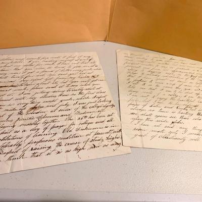 c.1850s Dickinson College Carlisle, PA Correspondence Letters From College