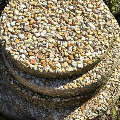 Round Cement Stepping Stones - Set of 19