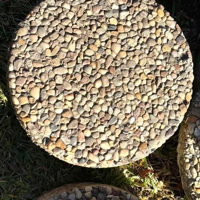 Round Cement Stepping Stones - Set of 19