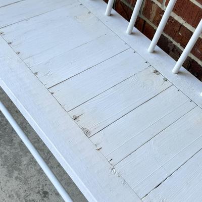 Solid Wood White Painted Bench