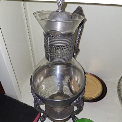 Glass/ Silver Coffee Carafe