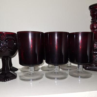 6 Ruby Red Glasses