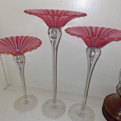 3 Flower Tealight Candlesticks