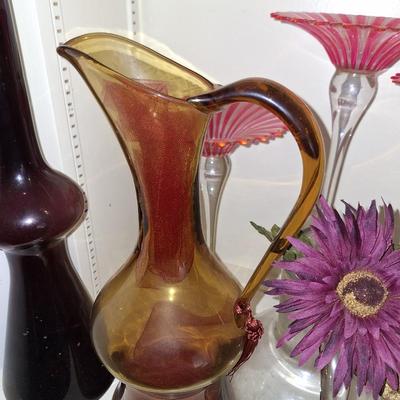 Crackle glass Pitcher
