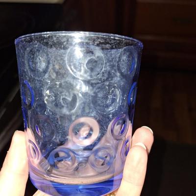 6 Blue "Thumbprint" glasses