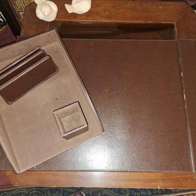 4pc Leather Desk Organizer
