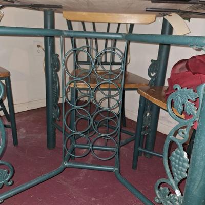 Dinette Set w/ Wine rack & 4 Chairs