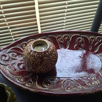 Red Leaf Decor Plate