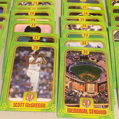 Vintage Baltimore Orioles Maryland Lottery Cards - Near Complete Mint Set Baseball Cards