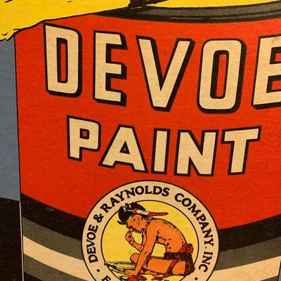 THREE Vintage Devoe & Raynolds Cardboard Wet Paint Signs