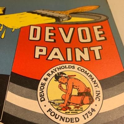 THREE Vintage Devoe & Raynolds Cardboard Wet Paint Signs