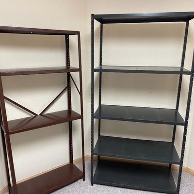 3 metal shelves