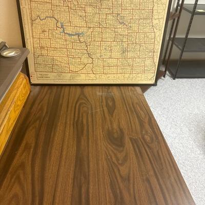 Table with map of North Dakota