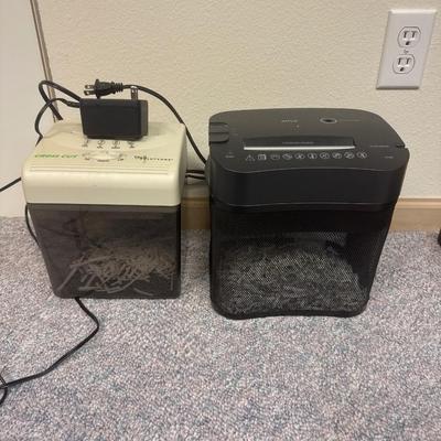 2 small paper shredders