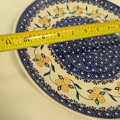 Pair of Polish Hand Made Pottery Plates- Unikat Boleslawiec Pottery Signed