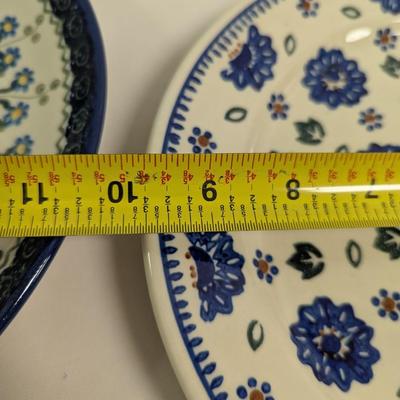 Pair of Polish Hand Made Pottery Plates