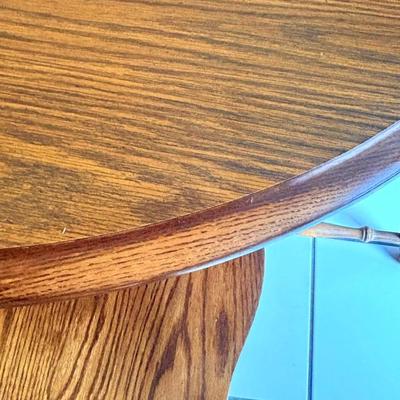 Wood Dining table with 2 Leaves and 6 Chairs