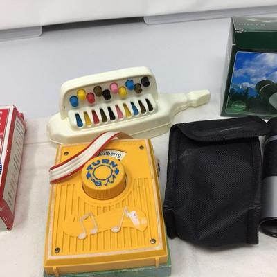 Binocular, Poker Chips, Toy Flute, Toy Fisher Price Music