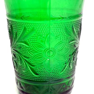 Vintage Anchor Hocking Forest Green Sandwich Glasses - Set of 6