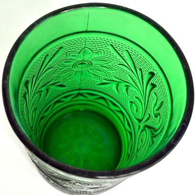 Vintage Anchor Hocking Forest Green Sandwich Glasses - Set of 6