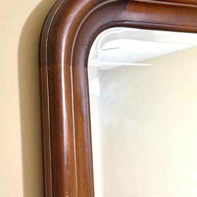 Vintage Solid Wood Hooker Chest of Drawers and Beveled Mirror