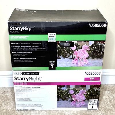 Set of 2 StarryNight 2.4 ft Light Up Yard Ornament Pink Poodles - New in Box