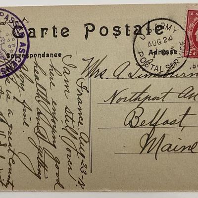 1918 AEF - WWI censored cover from U.S. soldier's mail