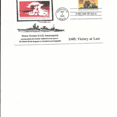 1945: Victory At Last - U.S.S. Indianapolis - Atomic Bomb - First Day Cover  - 1995 - Honolulu, HI