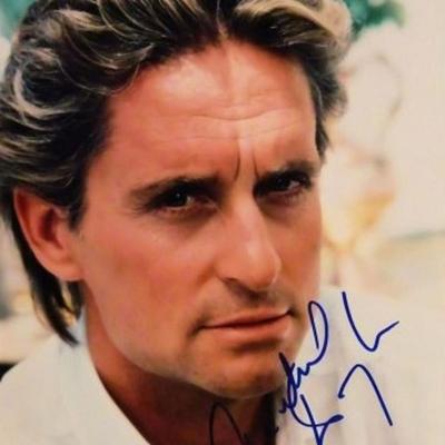 Michael Douglas signed portrait photo 