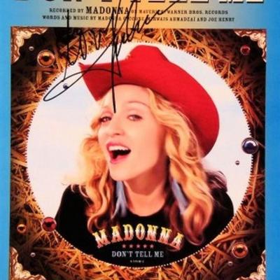 Madonna signed sheet music