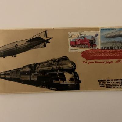 Romantic Era of Dirigibles and Trains - First Day Cover - ZMC-2 U.S. Navy Blimp & Passenger Train Congressional - 1983