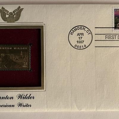 Thornton Wilder gold stamp replica FDC
