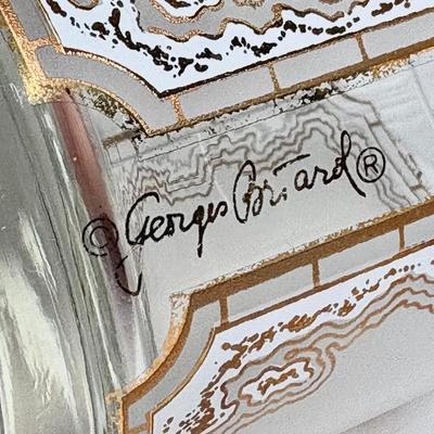 Set of Four MCM Frosted Tumblers with Gold Ships by Georges Briard