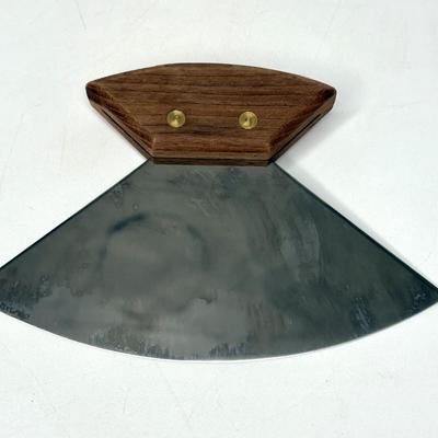 Alaska Ula Knife with Sharpender and Wooden Block