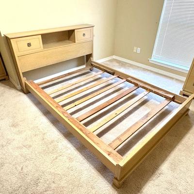 Beautiful Vintage Light Wood Full-Sized Bed Frame