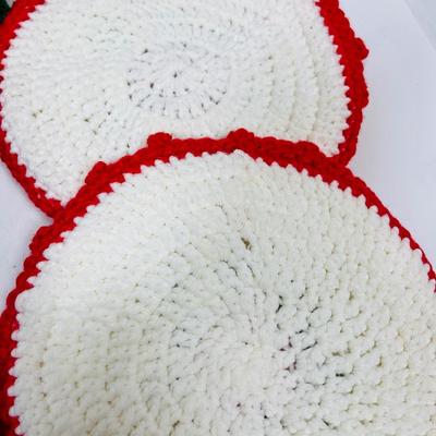 Set of 5 Hand Crocheted Christmas Doilies