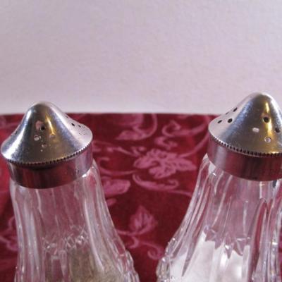 1 set Waterford Crystal Lismore footed salt & pepper shakers