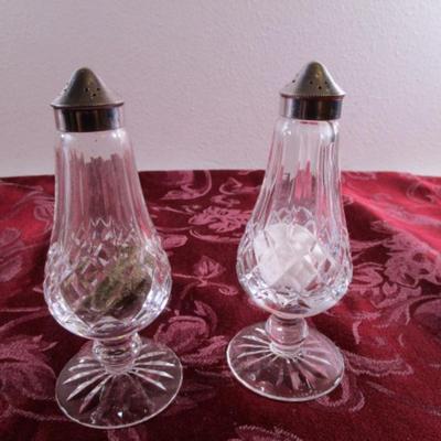 1 set Waterford Crystal Lismore footed salt & pepper shakers