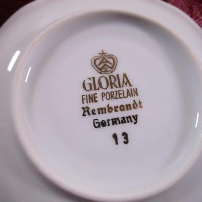 Vintage Gloria Fine Porzalian teacup & saucer, from Rembrandt, Germany