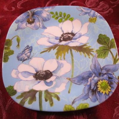 Melamine "Floral Blue" plate