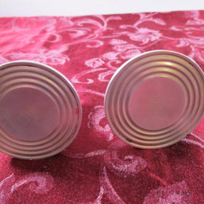 2 Crown weighted sterling silver candle holders
