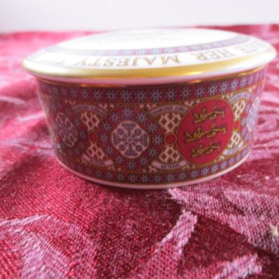 Caverswall royalty covered dish, Queen Elizabeth II
