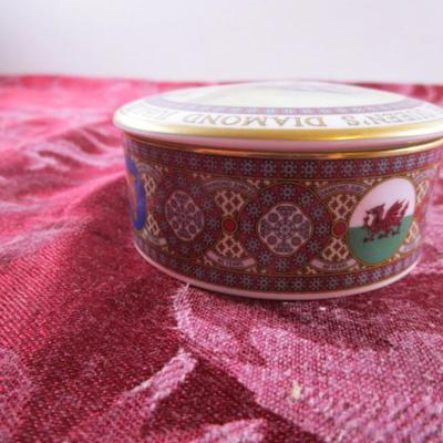 Caverswall royalty covered dish, Queen Elizabeth II