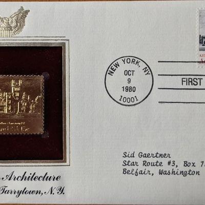 American Architecture Lyndhurst Tarrytown, NY Gold Stamp Replica First Day Cover