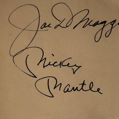 Joe DiMaggio and Mickey Mantle signature slip